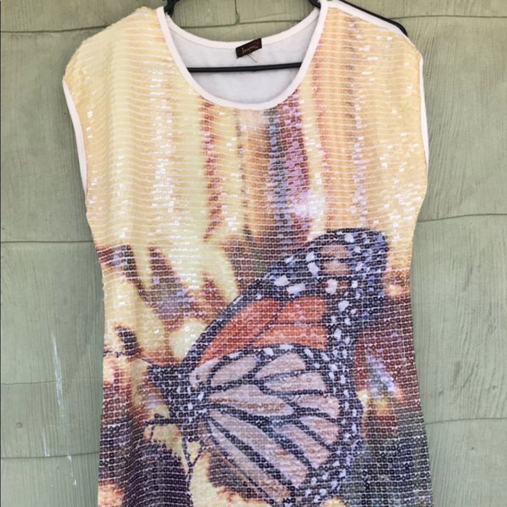 White butterfly dress